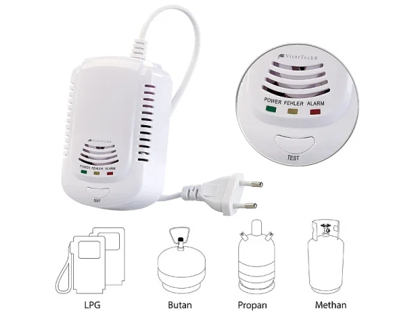 VisorTech Gasalarm:Multi-Gasmelder Für Haushaltsübliche Gase, Mit 3 Funktions-LEDs, 85 DB 3