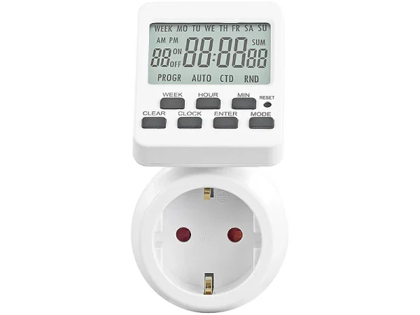Revolt Zeitschalt-Uhren:4er-Set Digitale Zeitschaltuhren Mit 180° Rotierbarem LCD-Display 12