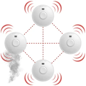 VisorTech Rauchmelder Brandschutz:5er-Set Vernetzbare Funk-Rauchmelder, 85 DB, VdS, 10-J.-Batterie 25