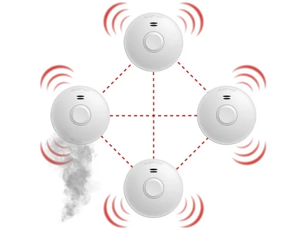 VisorTech Rauchmelder Brandschutz:5er-Set Vernetzbare Funk-Rauchmelder, 85 DB, VdS, 10-J.-Batterie 6