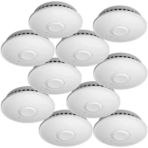 VisorTech Vernetzte Rauchmelder:10er-Set Vernetzbare Funk-Rauchmelder, 85 DB, VdS, 10-J.-Batterie 23