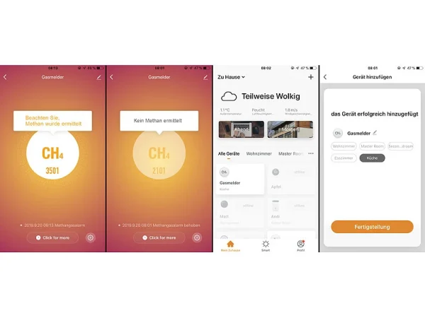 VisorTech Erdgasmelder:2er-Set WLAN-Multi-Gasmelder, Mit App & Sprachansage 9