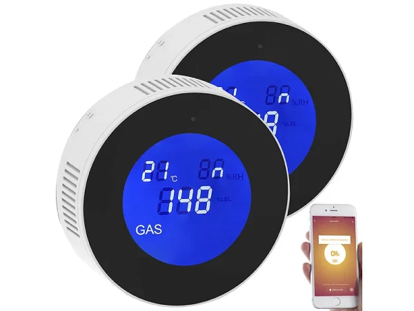 VisorTech Erdgasmelder:2er-Set WLAN-Multi-Gasmelder, Mit App & Sprachansage 3