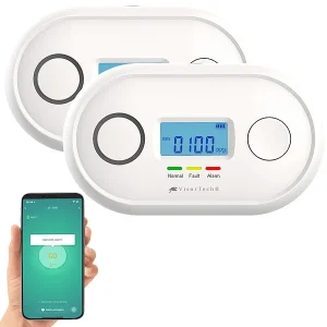 VisorTech Kohlenmonoxid Detektor:2er-Set WLAN-Kohlenmonoxid-Melder, LCD-Display, App, 85 DB 26