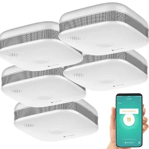 VisorTech Rauchwarnmelder:5er-Set WLAN-Design-Rauchmelder Mit Weltweiter App-Benachrichtigung 19