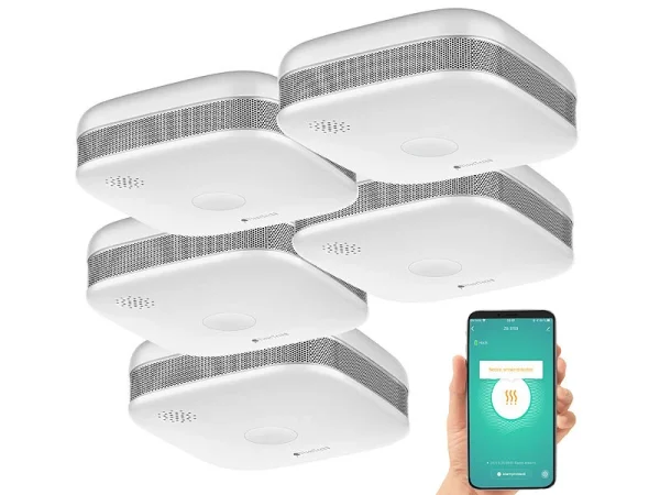 VisorTech Rauchwarnmelder:5er-Set WLAN-Design-Rauchmelder Mit Weltweiter App-Benachrichtigung 4