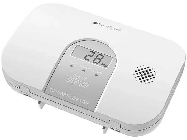 VisorTech CO Messgerät:Kohlenmonoxid-Melder, 10-Jahres-Sensor, Display, 85 DB, EN 50291 8