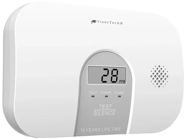 VisorTech CO Messgerät:Kohlenmonoxid-Melder, 10-Jahres-Sensor, Display, 85 DB, EN 50291 4