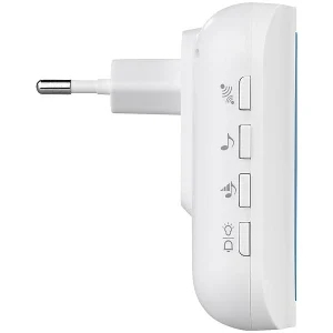 Somikon WLAN Türklingel:2 WLAN-Steckdosen-Empfänger, Kinetischer Klingelknopf, App, 100m, 80dB 29