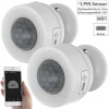 Luminea Home Control WLAN Thermostat:2er-Set WLAN-Bewegungsmelder, Temperatur- & Luftfeuchtigkeits-Sensor 37