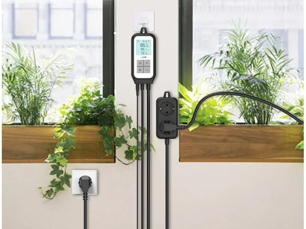 Revolt Universal Thermostat:WLAN-Steckdosen-Thermostat Für 2 Geräte, Sensor, App, Sprachsteuerung 6