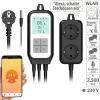 Revolt Universal Thermostat:WLAN-Steckdosen-Thermostat Für 2 Geräte, Sensor, App, Sprachsteuerung 44