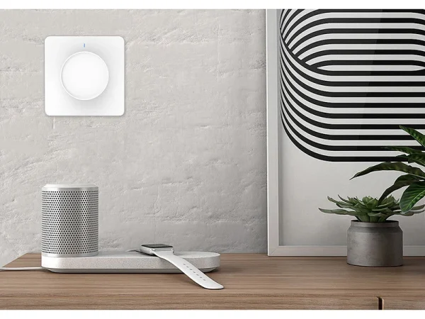 Luminea Home Control Smart Dimmer:2er-Set WLAN-Unterputz-Lichtschalter Mit Dreh- & Drück-Funktion, App 9
