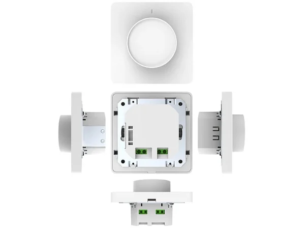 Luminea Home Control Smart Dimmer:2er-Set WLAN-Unterputz-Lichtschalter Mit Dreh- & Drück-Funktion, App 7