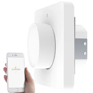 Luminea Home Control Smart Dimmer:2er-Set WLAN-Unterputz-Lichtschalter Mit Dreh- & Drück-Funktion, App 45