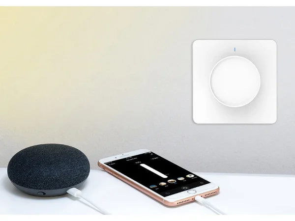 Luminea Home Control Smart Dimmer:2er-Set WLAN-Unterputz-Lichtschalter Mit Dreh- & Drück-Funktion, App 13