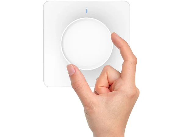 Luminea Home Control Smart Dimmer:2er-Set WLAN-Unterputz-Lichtschalter Mit Dreh- & Drück-Funktion, App 11