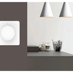 Luminea Home Control Smart Dimmer:2er-Set WLAN-Unterputz-Lichtschalter Mit Dreh- & Drück-Funktion, App 33