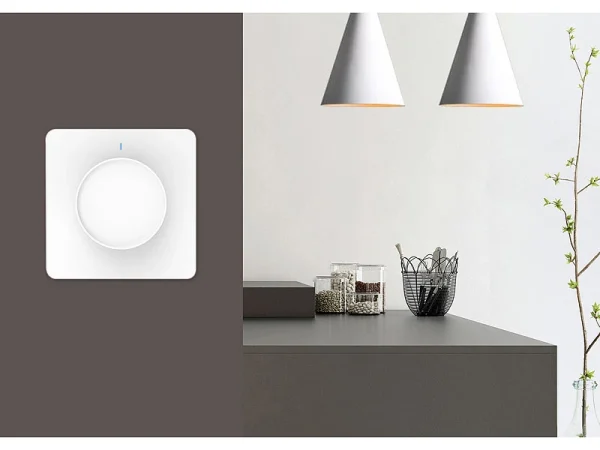 Luminea Home Control Smart Dimmer:2er-Set WLAN-Unterputz-Lichtschalter Mit Dreh- & Drück-Funktion, App 10