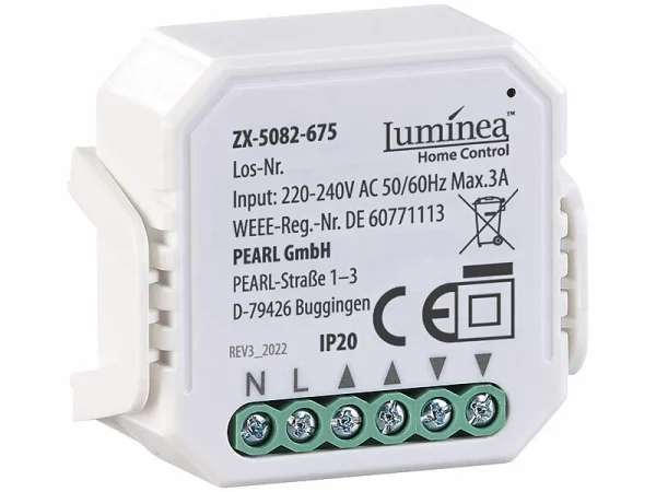 Luminea Home Control Jalousieaktor:WLAN-Unterputzmodul Für Smarte Rollladen-Steuerung Per App & Sprache 3