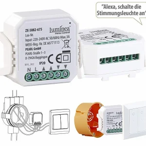 Luminea Home Control WLAN Rolladenschalter:2er-Set WLAN-Unterputzmodule Für Smarte Rollladen, App & Sprachbefehl 28