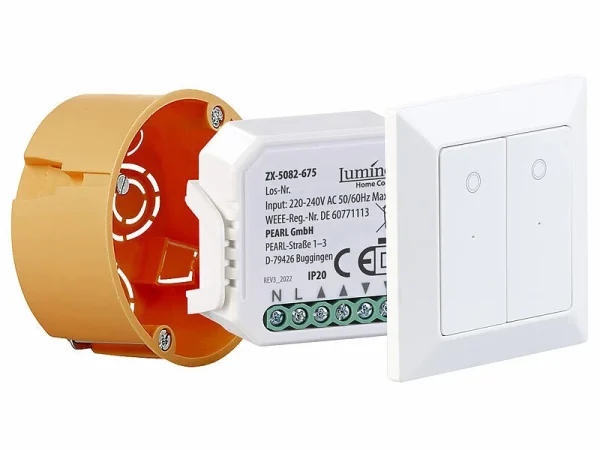 Luminea Home Control Rollladensteuerung:4er-Set WLAN-Unterputzmodule Für Smarte Rollladen, App & Sprachbefehl 6