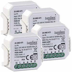 Luminea Home Control Rollladensteuerung:4er-Set WLAN-Unterputzmodule Für Smarte Rollladen, App & Sprachbefehl 10