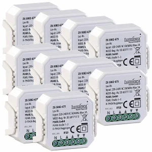 Luminea Home Control Rolladensteuerung:10er-Set WLAN-Unterputzmodule Für Smarte Rollladen, App & Sprachbefehl 10