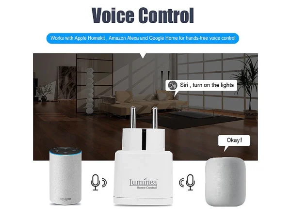 Luminea Home Control Funksteckdosen:WLAN-Steckdose, Apple-HomeKit-zertifiziert, Mit App & Sprachsteuerung 10