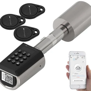 VisorTech Türzylinder:Elektronischer Tür-Schließzylinder, Transponder, Bluetooth & App, IP65 15