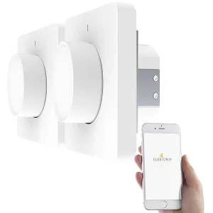 Luminea Home Control Smart Dimmer:2er-Set WLAN-Unterputz-Lichtschalter Mit Dreh- & Drück-Funktion, App 21