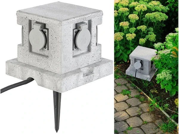 Royal Gardineer Steckdosenstein:4-fach-WLAN-Garten-Steckdose, App, Sprachbefehl, 16 A, 3.680 W, IP44 8