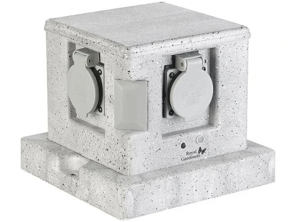 Royal Gardineer Steckdosenstein:4-fach-WLAN-Garten-Steckdose, App, Sprachbefehl, 16 A, 3.680 W, IP44 13
