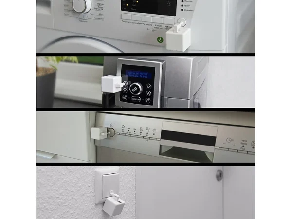 Luminea Home Control Funk-Schalter-Aufsätze:2er-Set Smarte Schalter-Aufsätze Für Kippschalter & Taster, Mit App 5