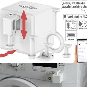 Luminea Home Control Funk-Schalter-Aufsätze:2er-Set Smarte Schalter-Aufsätze Für Kippschalter & Taster, Mit App 30