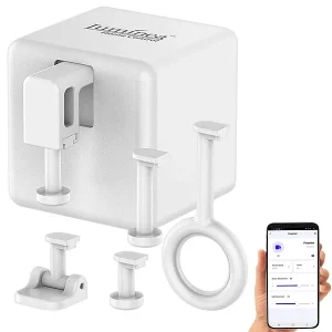 Luminea Home Control Funk-Schalter-Aufsätze:2er-Set Smarte Schalter-Aufsätze Für Kippschalter & Taster, Mit App 36