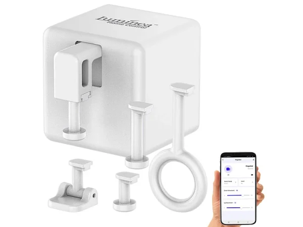 Luminea Home Control Funk-Schalter-Aufsätze:2er-Set Smarte Schalter-Aufsätze Für Kippschalter & Taster, Mit App 13