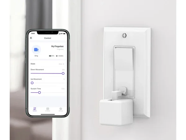 Luminea Home Control Funk-Schalter-Aufsätze:2er-Set Smarte Schalter-Aufsätze Für Kippschalter & Taster, Mit App 6