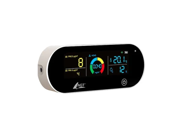 AGT Luftmesser:5in1-Akku-Luftqualitätsmesser, HCHO, PM1/2,5, Temperatur U.v.m., App 9
