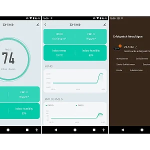 AGT Luftmesser:5in1-Akku-Luftqualitätsmesser, HCHO, PM1/2,5, Temperatur U.v.m., App 26
