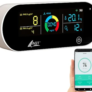 AGT Luftmesser:5in1-Akku-Luftqualitätsmesser, HCHO, PM1/2,5, Temperatur U.v.m., App 16