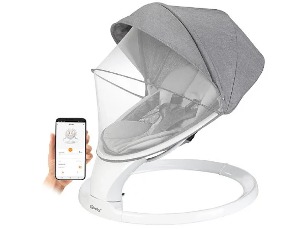Cybaby Wippe:Smarte Babywippe Aus Aluminium, Bluetooth, WLAN, Touch-Tasten Und App 4