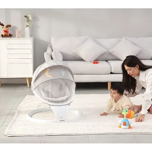 Cybaby Wippe:Smarte Babywippe Aus Aluminium, Bluetooth, WLAN, Touch-Tasten Und App 24
