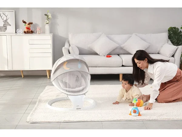 Cybaby Wippe:Smarte Babywippe Aus Aluminium, Bluetooth, WLAN, Touch-Tasten Und App 6
