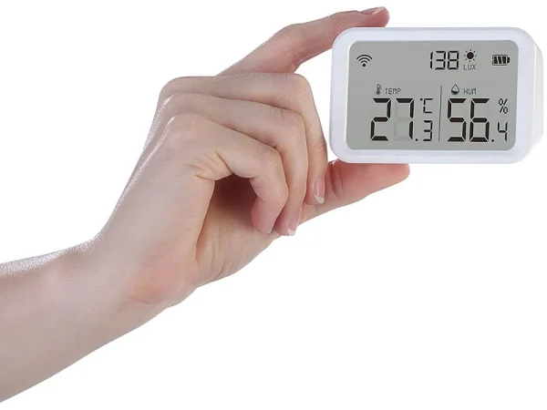 Luminea Home Control WLAN Temperatursensor:3in1-WLAN-Sensor Für Temperatur, Luftfeuchtigkeit Und Helligkeit, App 14