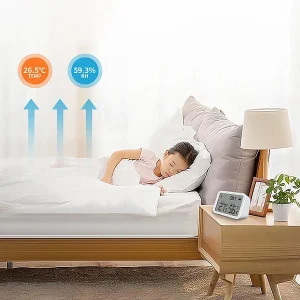 Luminea Home Control WLAN Temperatursensor:3in1-WLAN-Sensor Für Temperatur, Luftfeuchtigkeit Und Helligkeit, App 27