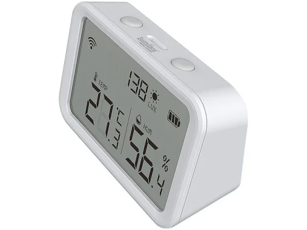 Luminea Home Control WLAN Temperatursensor:3in1-WLAN-Sensor Für Temperatur, Luftfeuchtigkeit Und Helligkeit, App 9