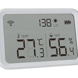 Luminea Home Control WLAN Temperatursensor:3in1-WLAN-Sensor Für Temperatur, Luftfeuchtigkeit Und Helligkeit, App 31