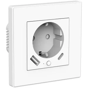 Luminea Home Control Unterputz Steckdose:2in1-WLAN-Unterputzsteckdose Mit USB-C- Und USB-A-Netzteil, 2 A, App 25