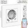 Luminea Home Control Unterputz Steckdose:2in1-WLAN-Unterputzsteckdose Mit USB-C- Und USB-A-Netzteil, 2 A, App 32
